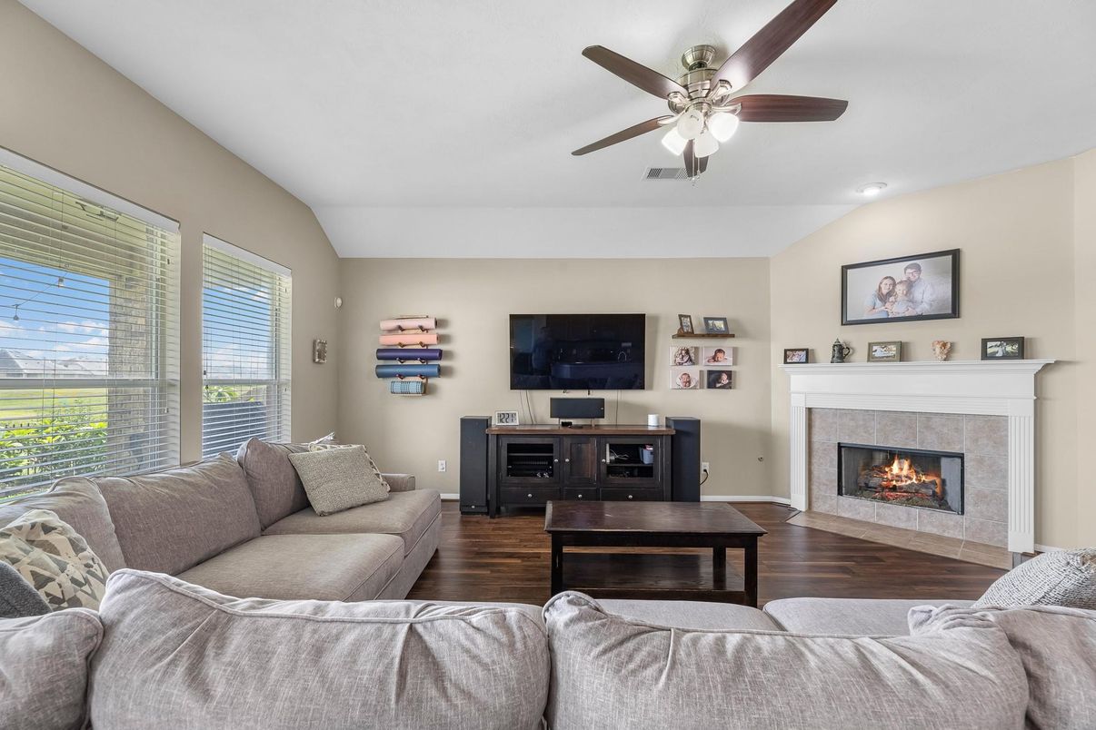 Fireplace, Interior, Living room, Wood Texture Flooring