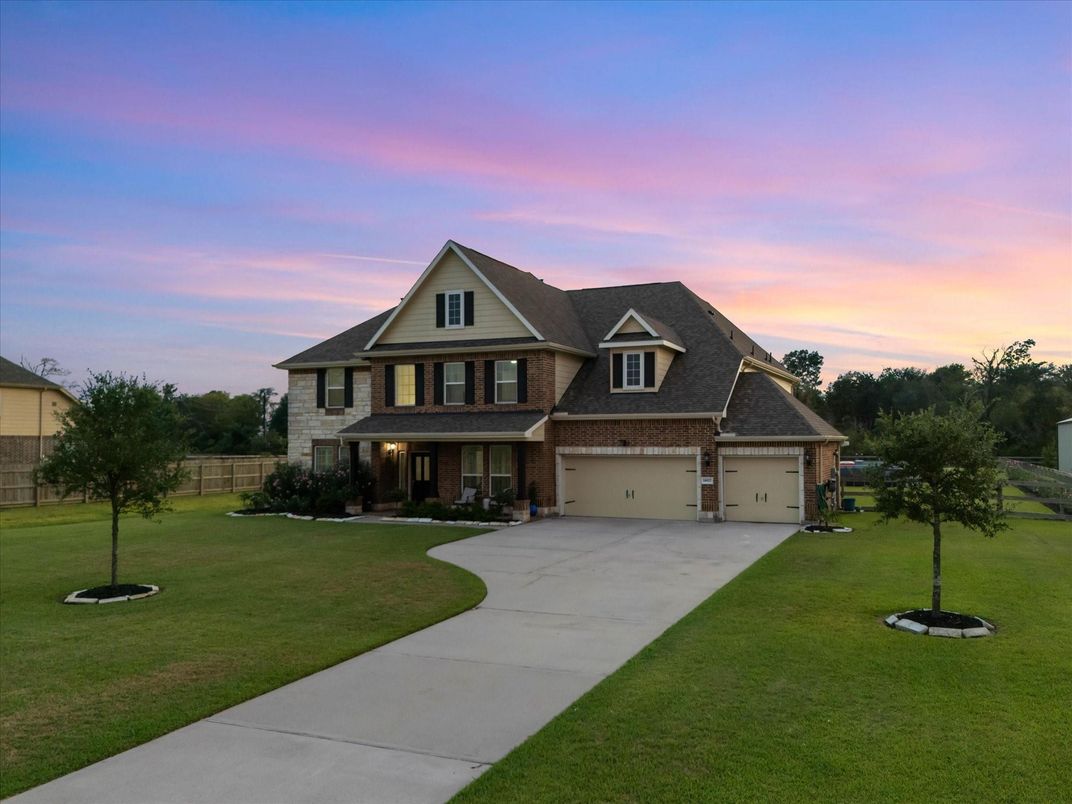 Attached, Backyard, Exterior, Facade, Brick Facade, Farmhouse