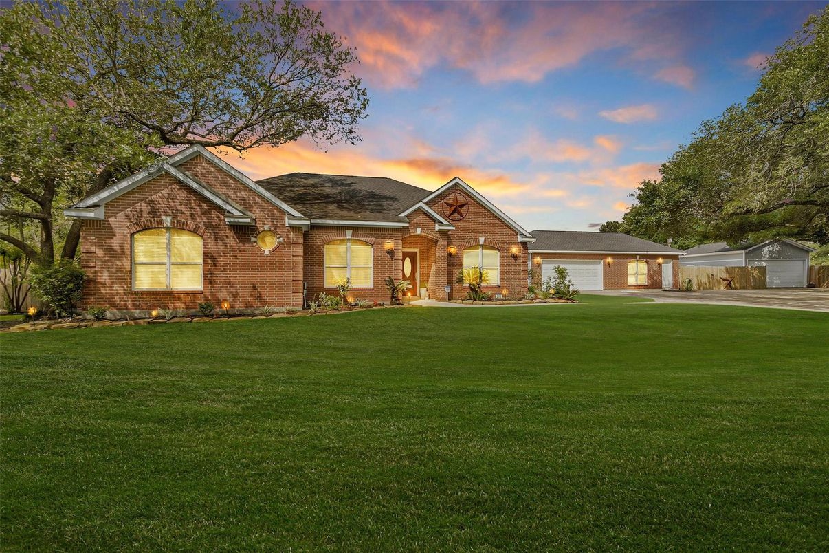 Attached, Backyard, Detached Garage, Exterior, Facade, Brick Facade, Brick Traditional