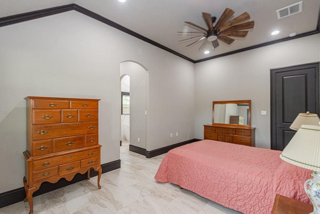 Bedroom, Interior, Marble, Recessed Lighting