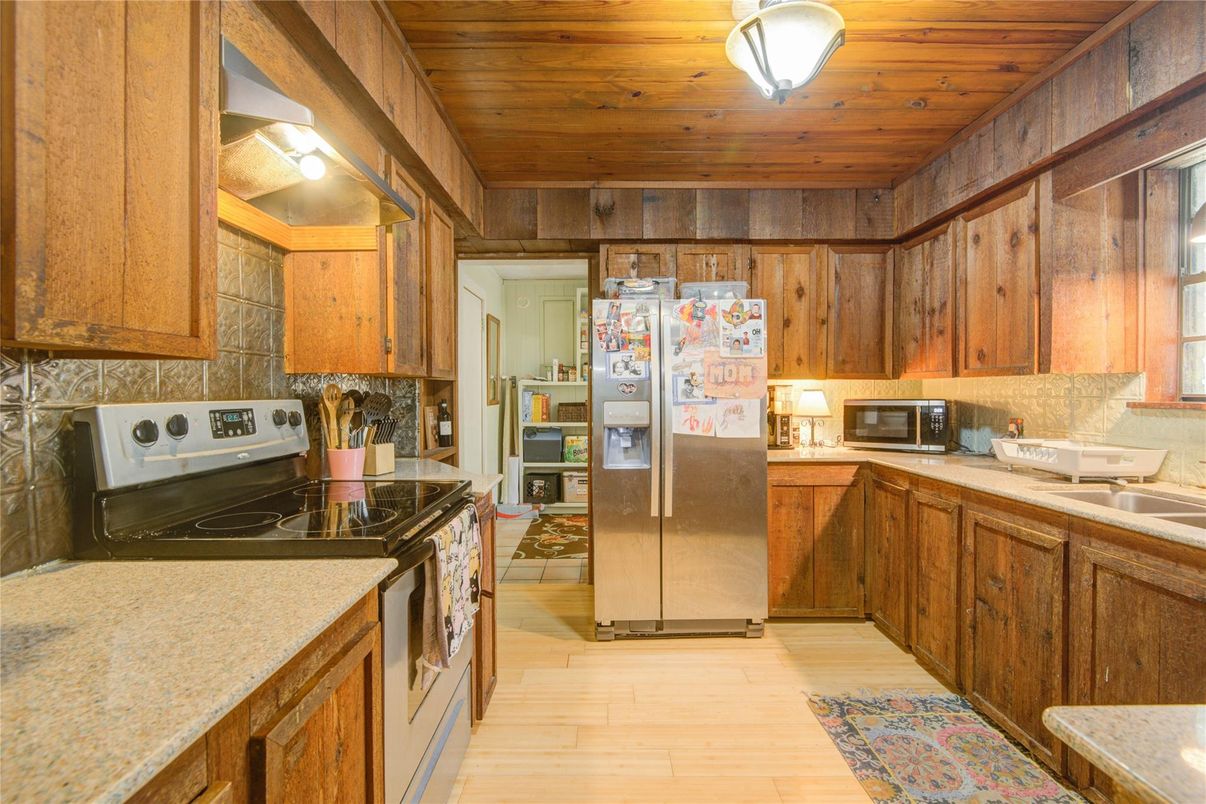 Interior, Kitchen, Wooden Ceilings, Wood Texture Flooring