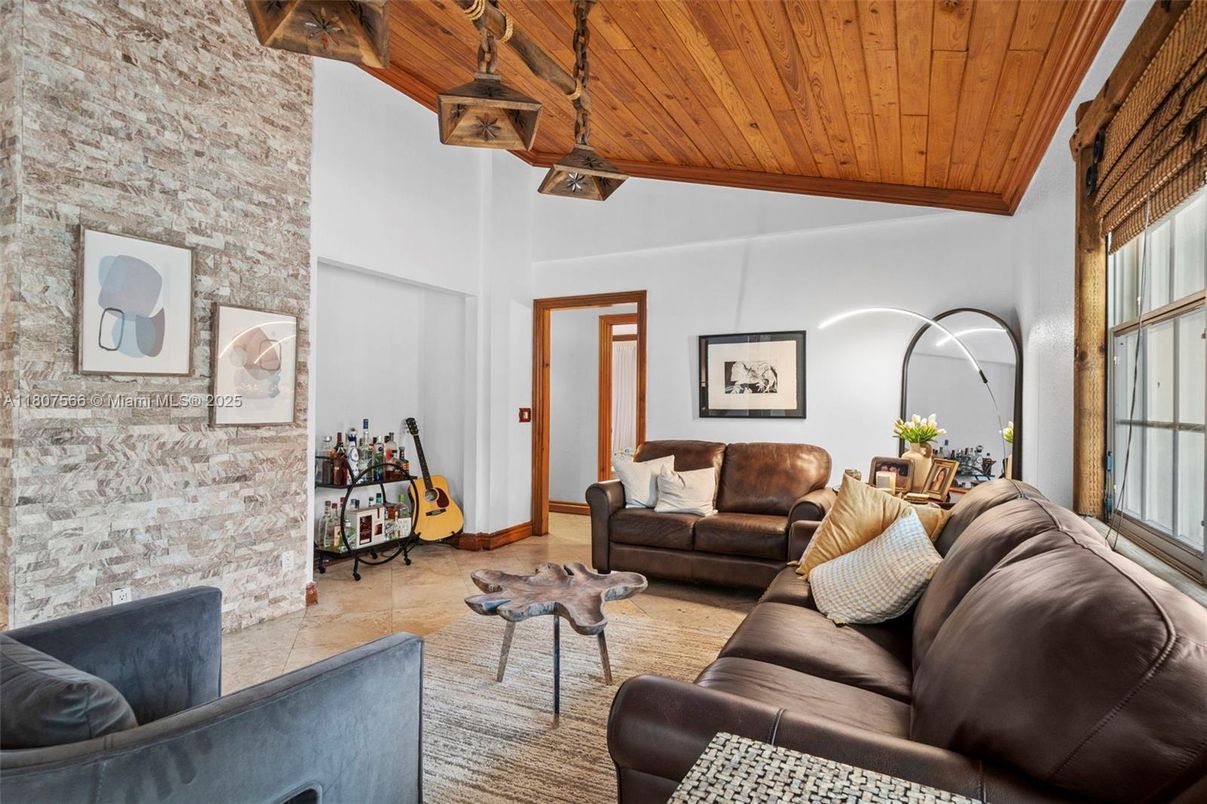 Interior, Living room, Stone Walls, Wooden Ceilings
