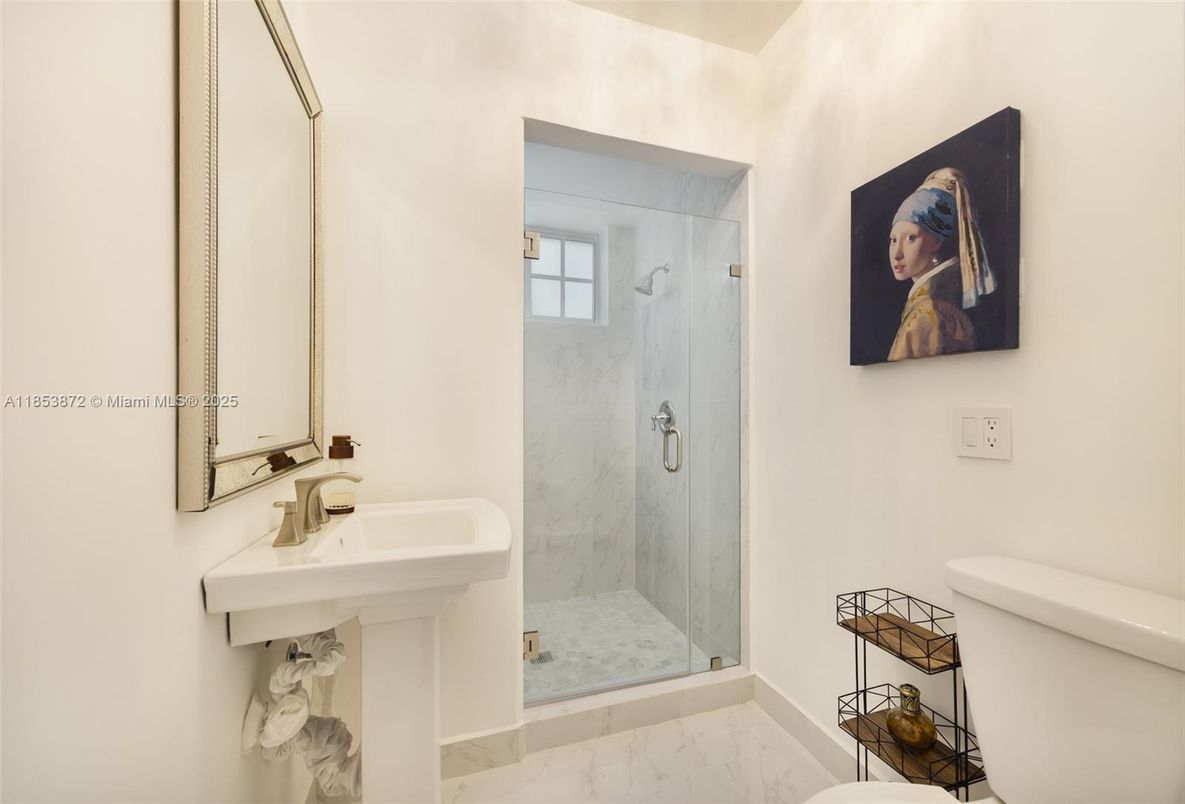 Bathroom, Glass Shower, Interior, Marble, Marble Walls