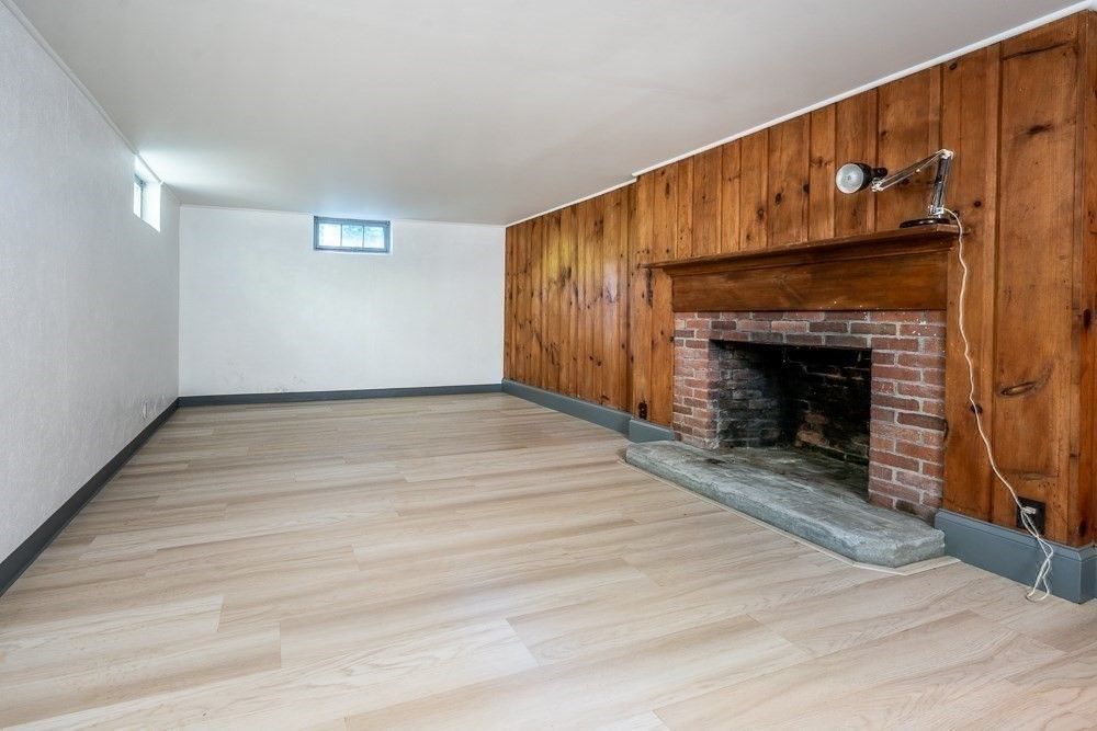 Empty room, Fireplace, Interior, Wood Texture Flooring, Wooden Walls