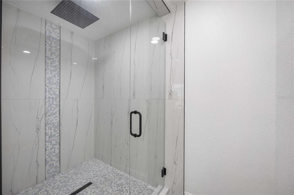 Bathroom, Glass Shower, Interior, Marble Walls