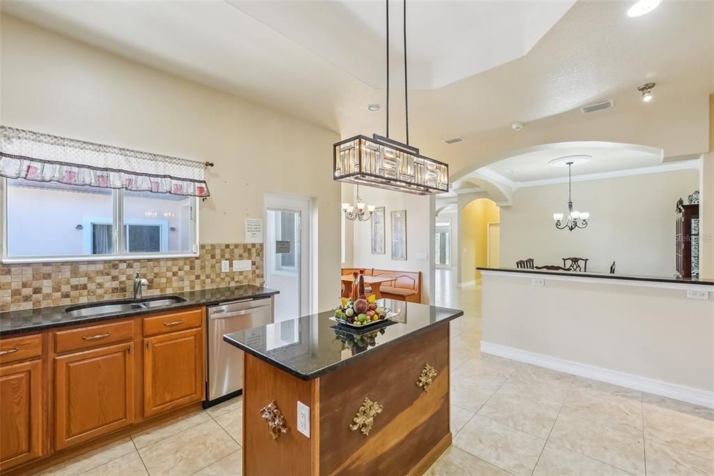 Chandelier, Interior, Kitchen, Pendant Lights, Recessed Lighting, Stainless Steel Appliances