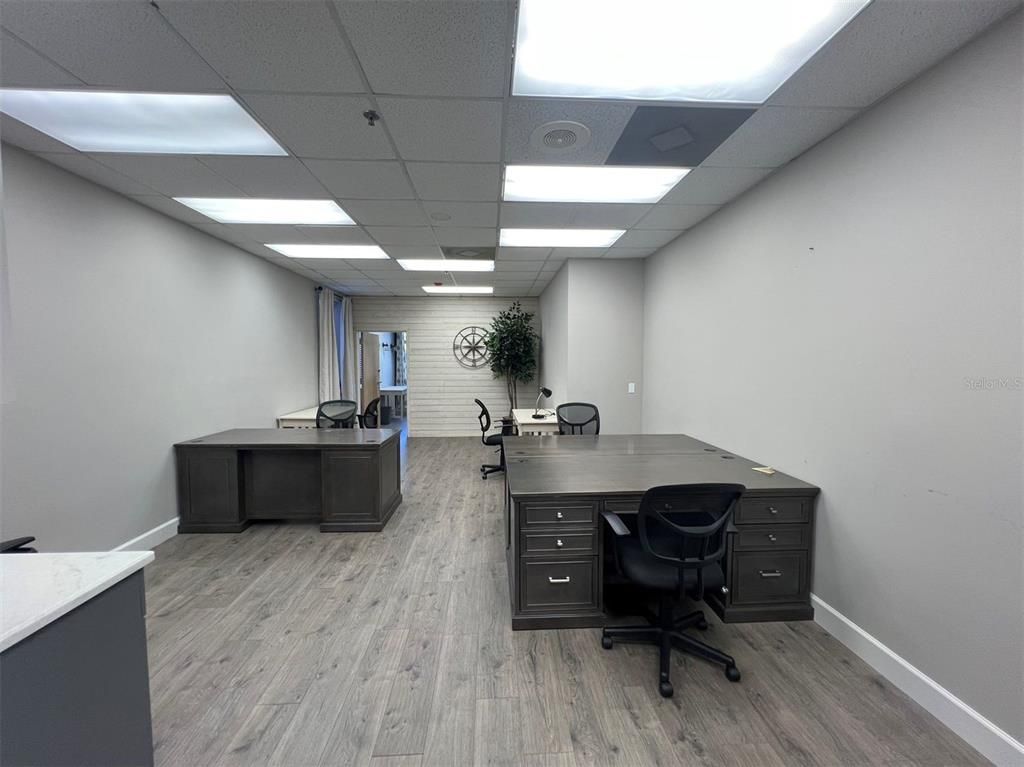 Home Office, Interior, Recessed Lighting, Wood Texture Flooring