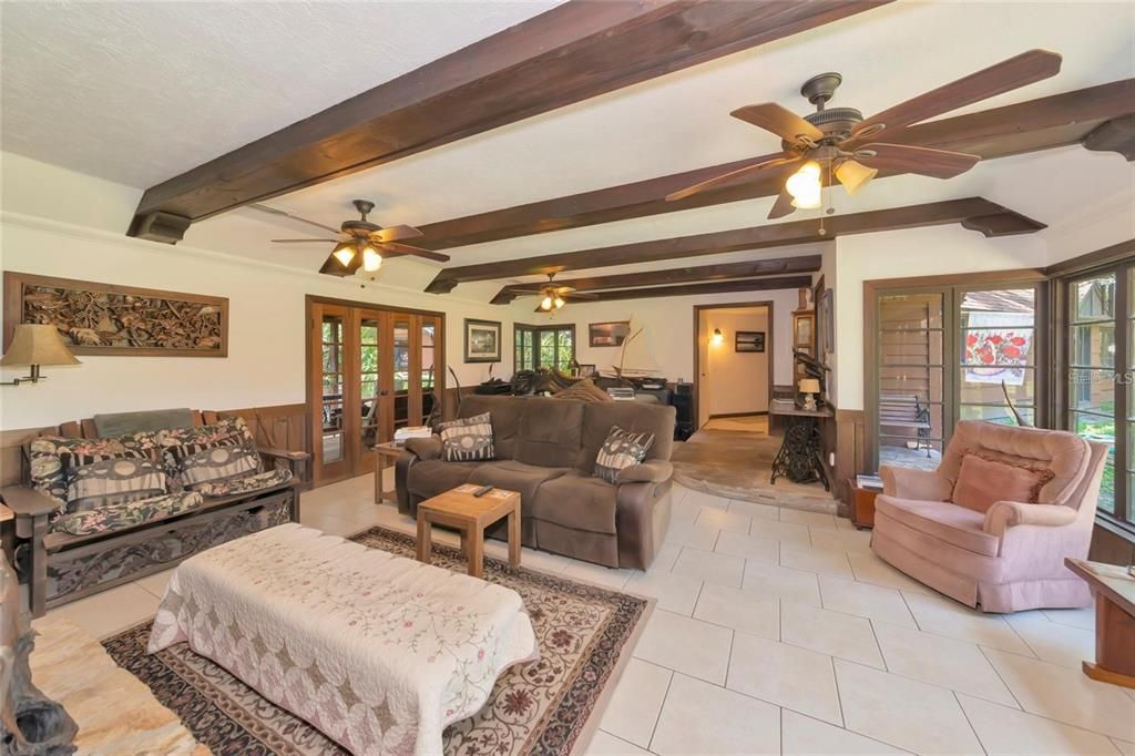 Interior, Living room, Wooden Beams