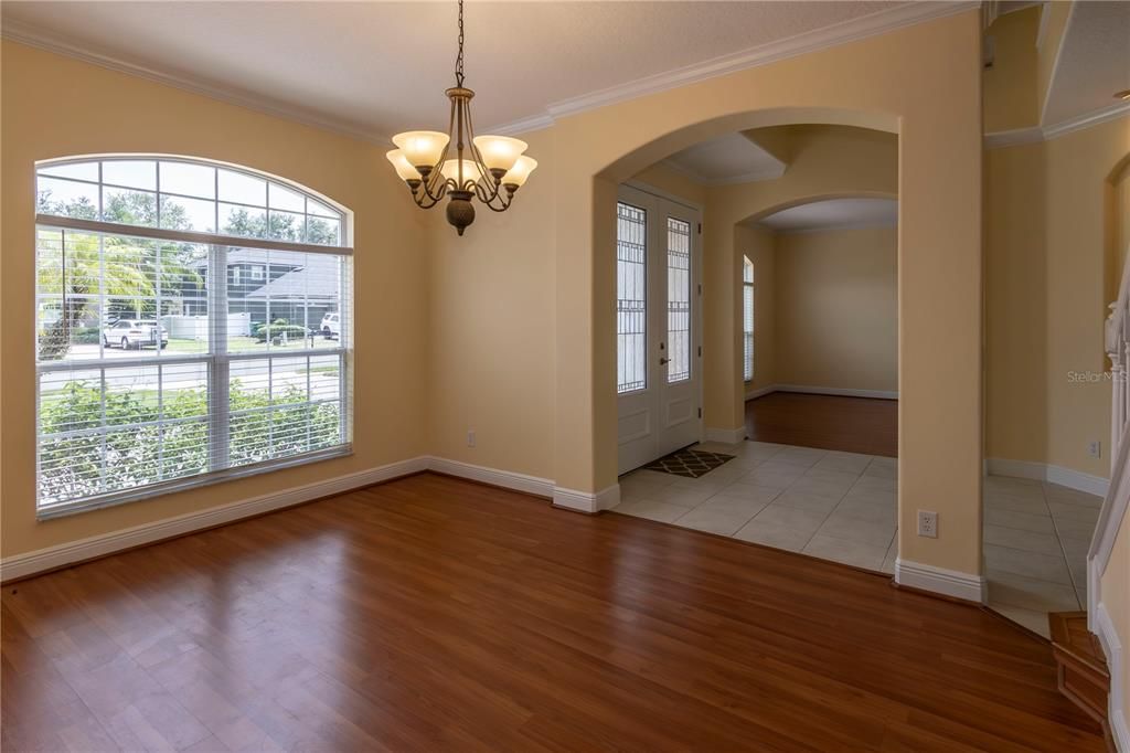 Chandelier, Empty room, Interior, Wood Texture Flooring
