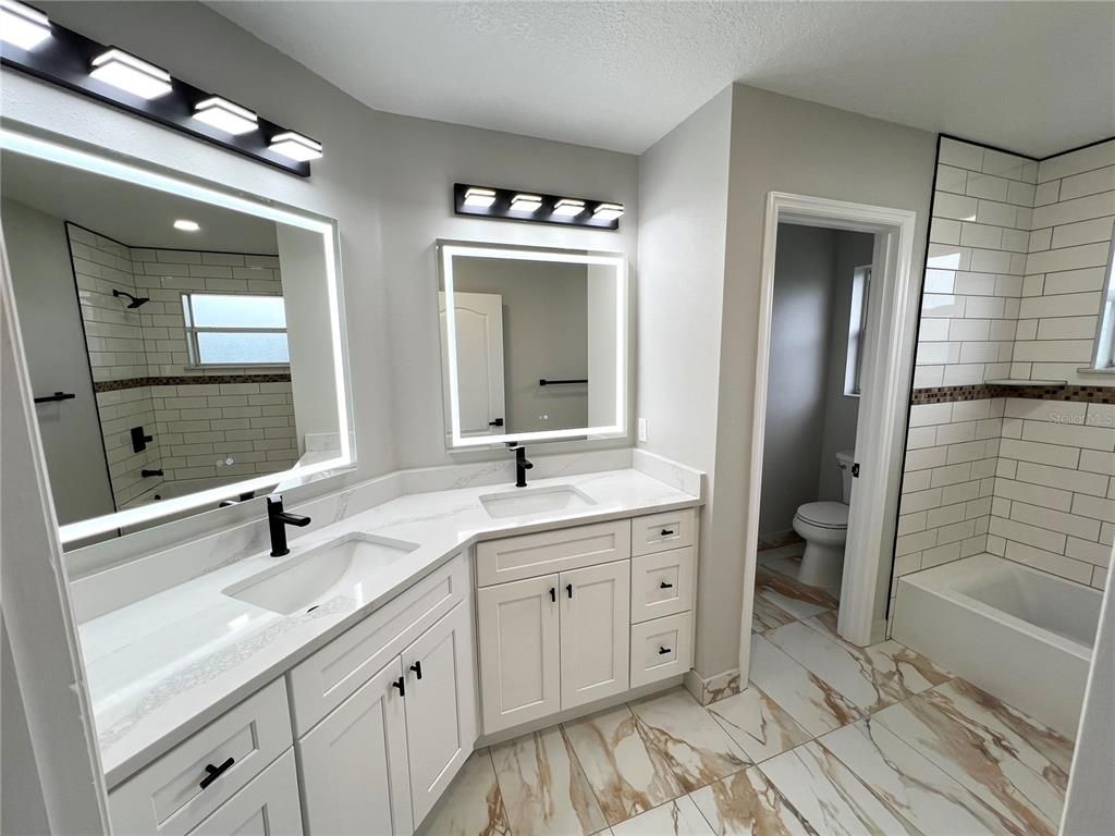 Bathroom, Dual Sink Vanities, Interior, Marble