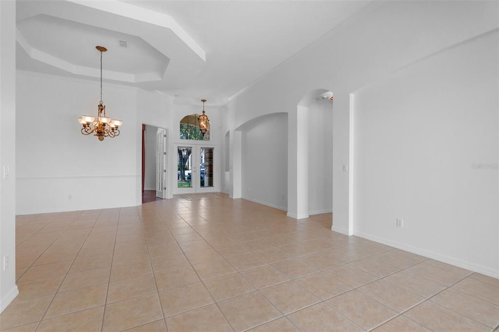 Chandelier, Empty room, Interior, Pendant Lights