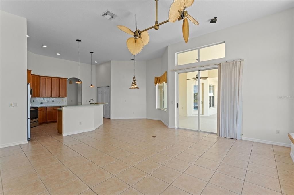 Empty room, Interior, Kitchen, Pendant Lights, Recessed Lighting