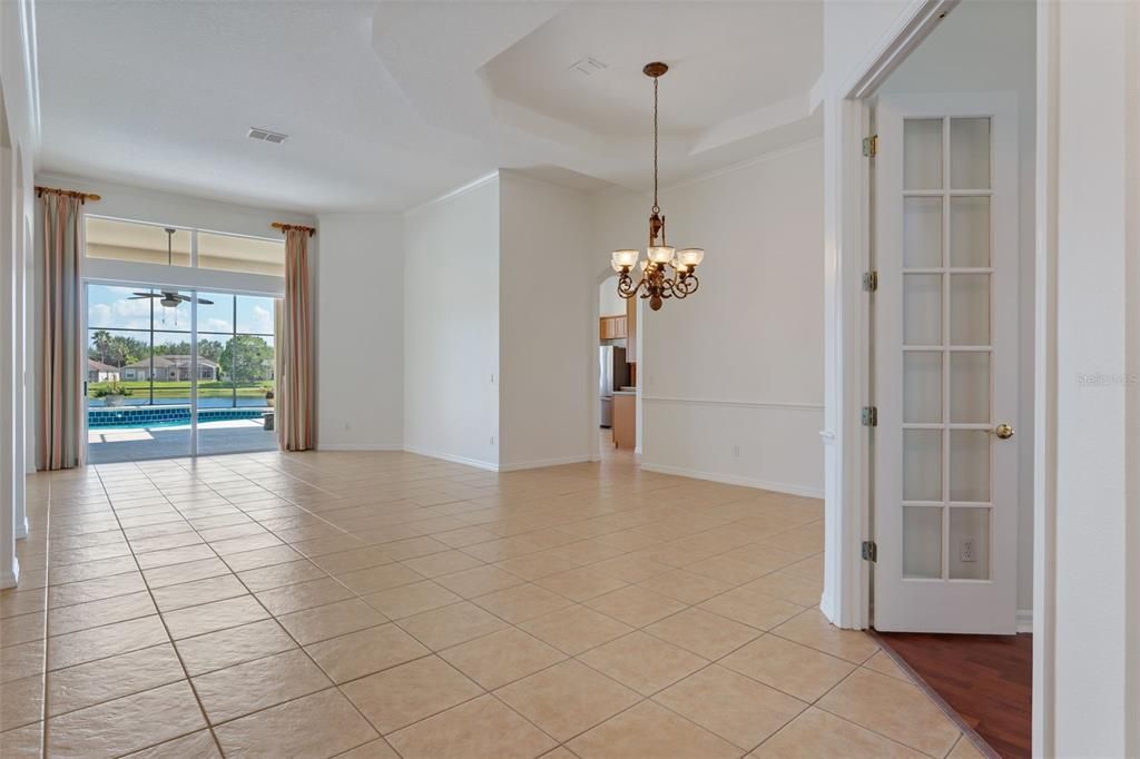 Chandelier, Empty room, Interior