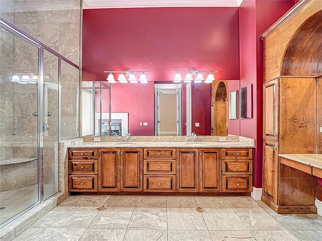 Bathroom, Dual Sink Vanities, Glass Shower, Interior