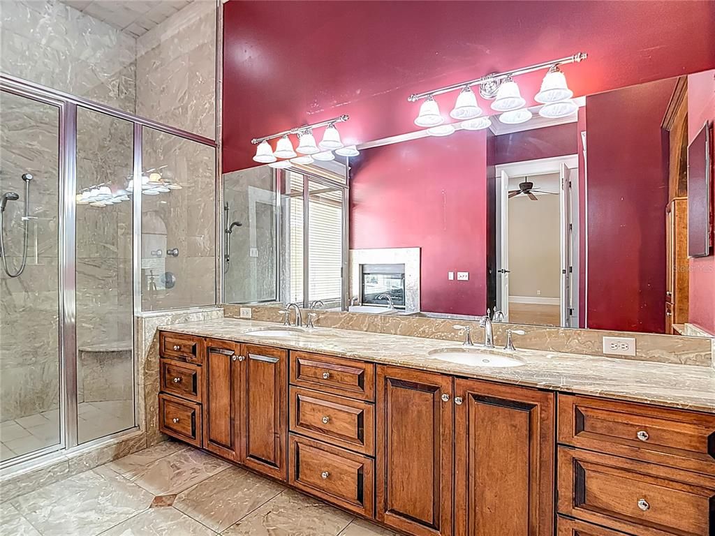Bathroom, Dual Sink Vanities, Glass Shower, Interior