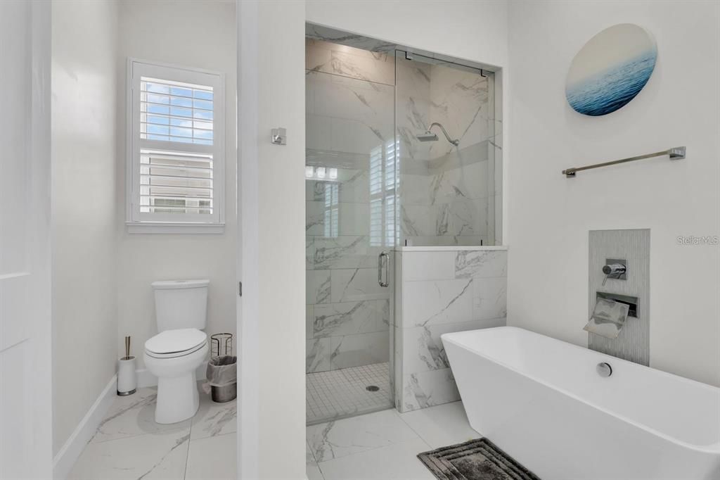 Bathroom, Glass Shower, Interior, Marble, Marble Walls