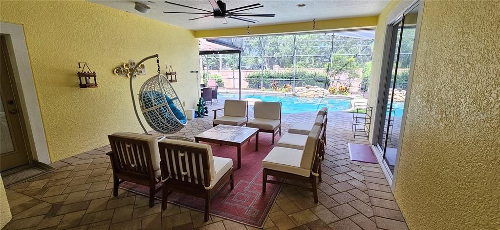 Interior, Living room, Pool, Recessed Lighting, Sun Room