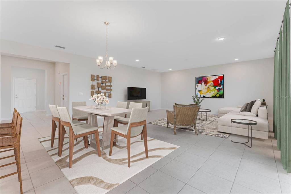 Chandelier, Dining room, Interior, Living room, Recessed Lighting