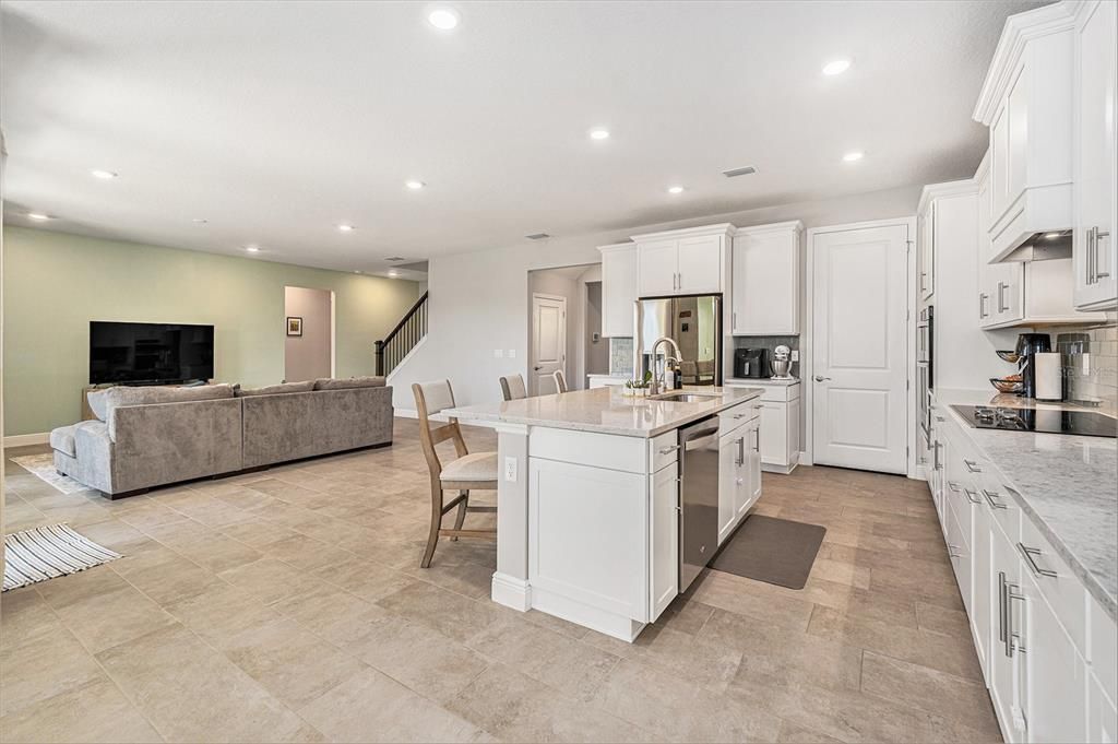 Dining room, Interior, Kitchen, Living room, Recessed Lighting, Stainless Steel Appliances