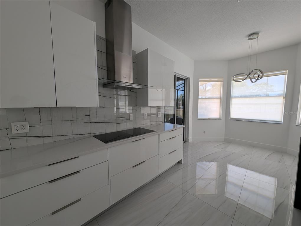 Interior, Kitchen, Marble, Pendant Lights