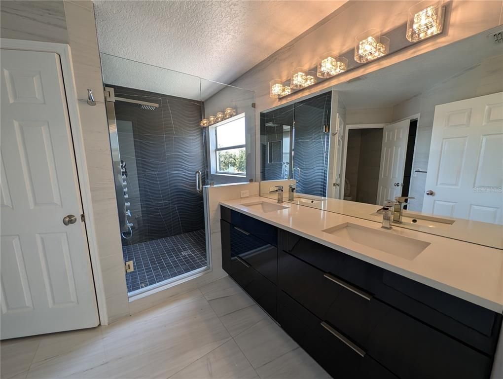 Bathroom, Dual Sink Vanities, Glass Shower, Interior