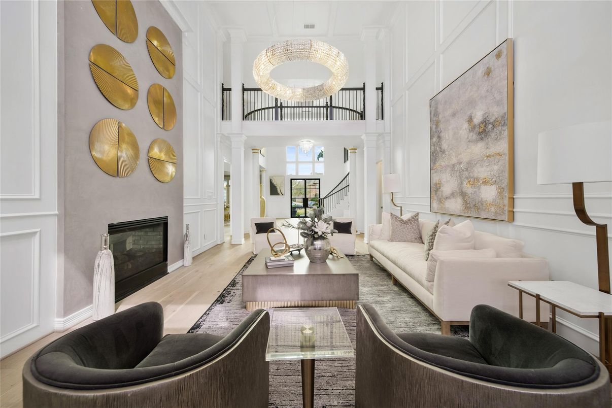 Chandelier, Fireplace, Interior, Living room, Wood Texture Flooring