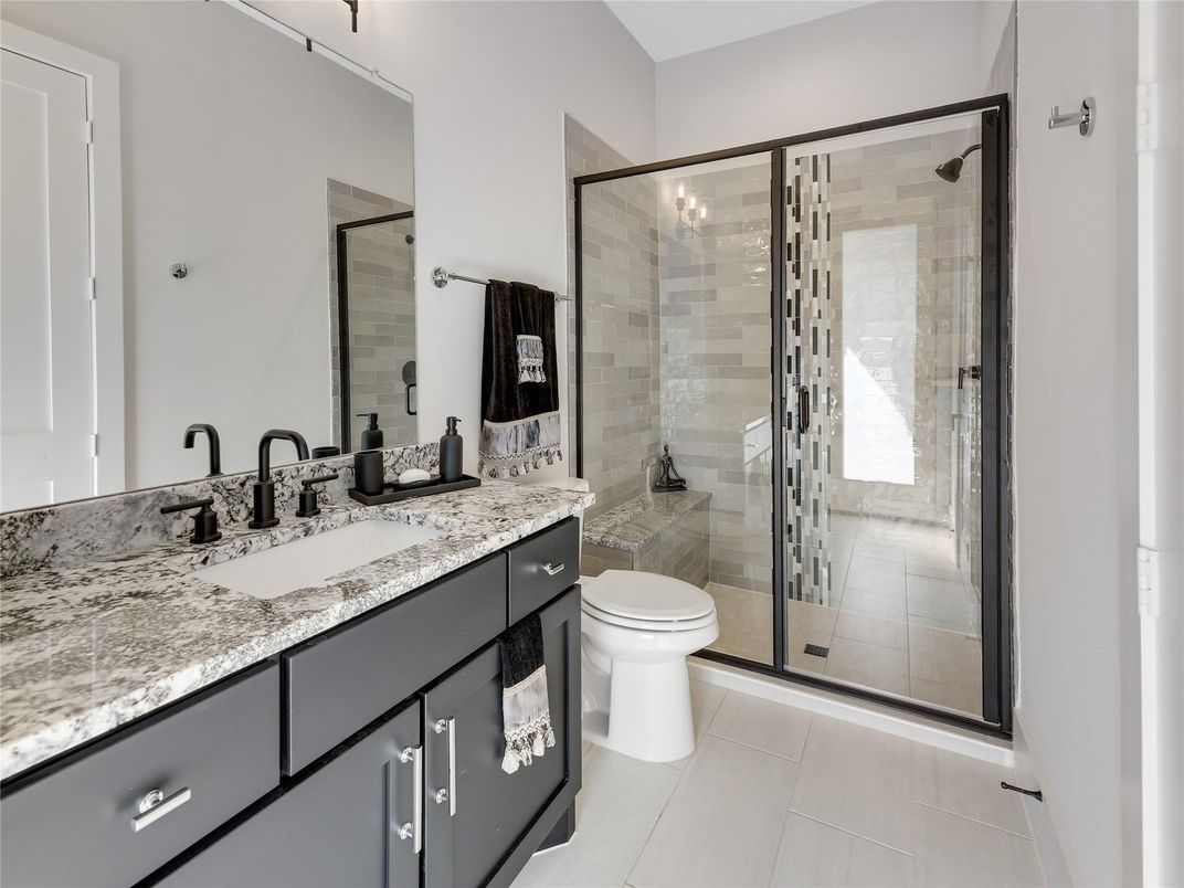Bathroom, Dual Sink Vanities, Glass Shower, Interior