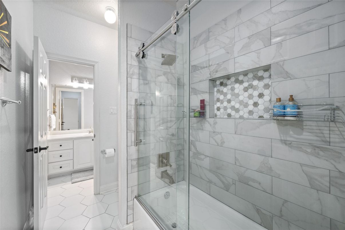 Bathroom, Glass Shower, Interior, Marble Walls
