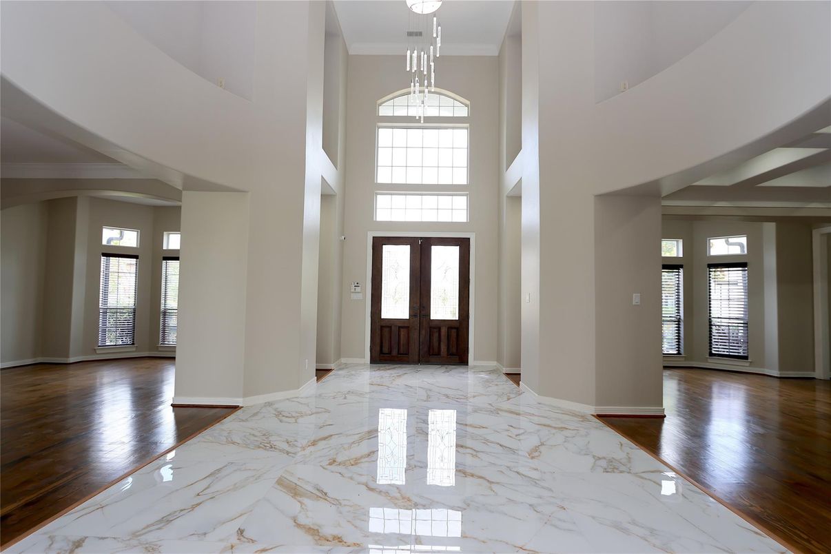 Interior, Marble, Pendant Lights, Wood Texture Flooring