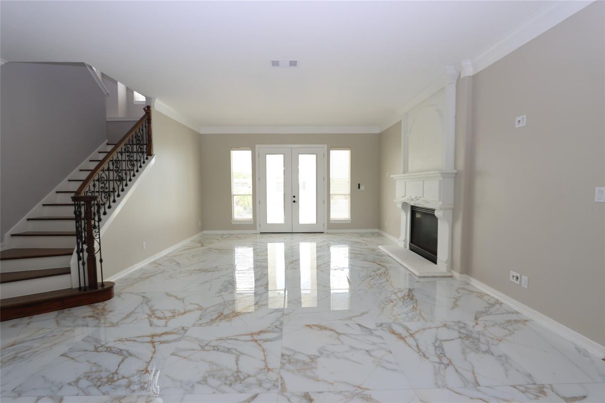 Empty room, Fireplace, Interior, Marble