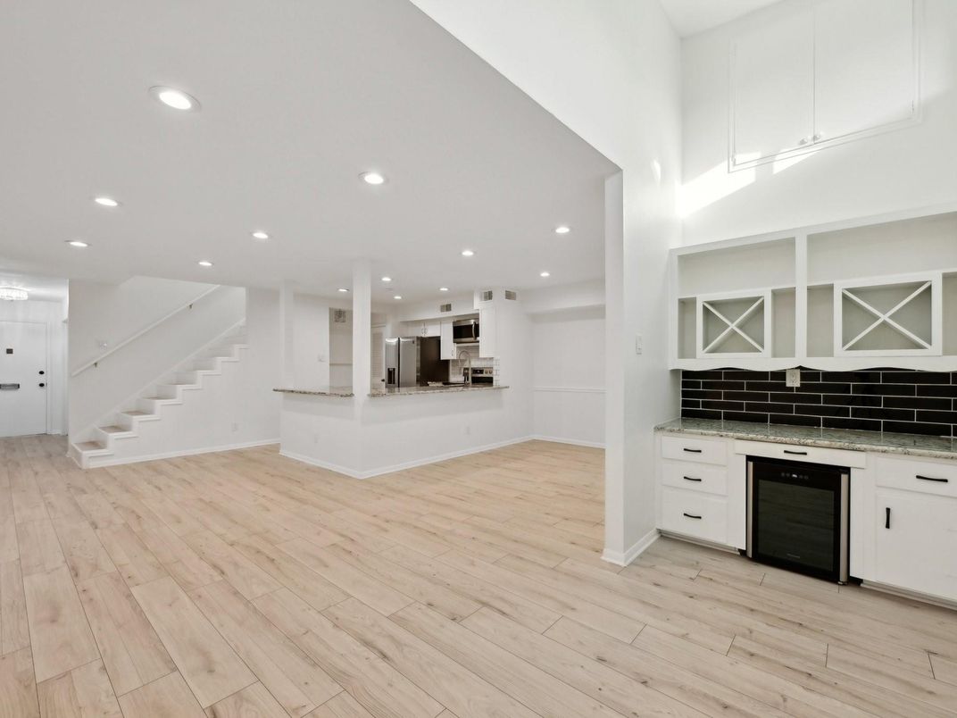 Interior, Kitchen, Recessed Lighting, Wood Texture Flooring