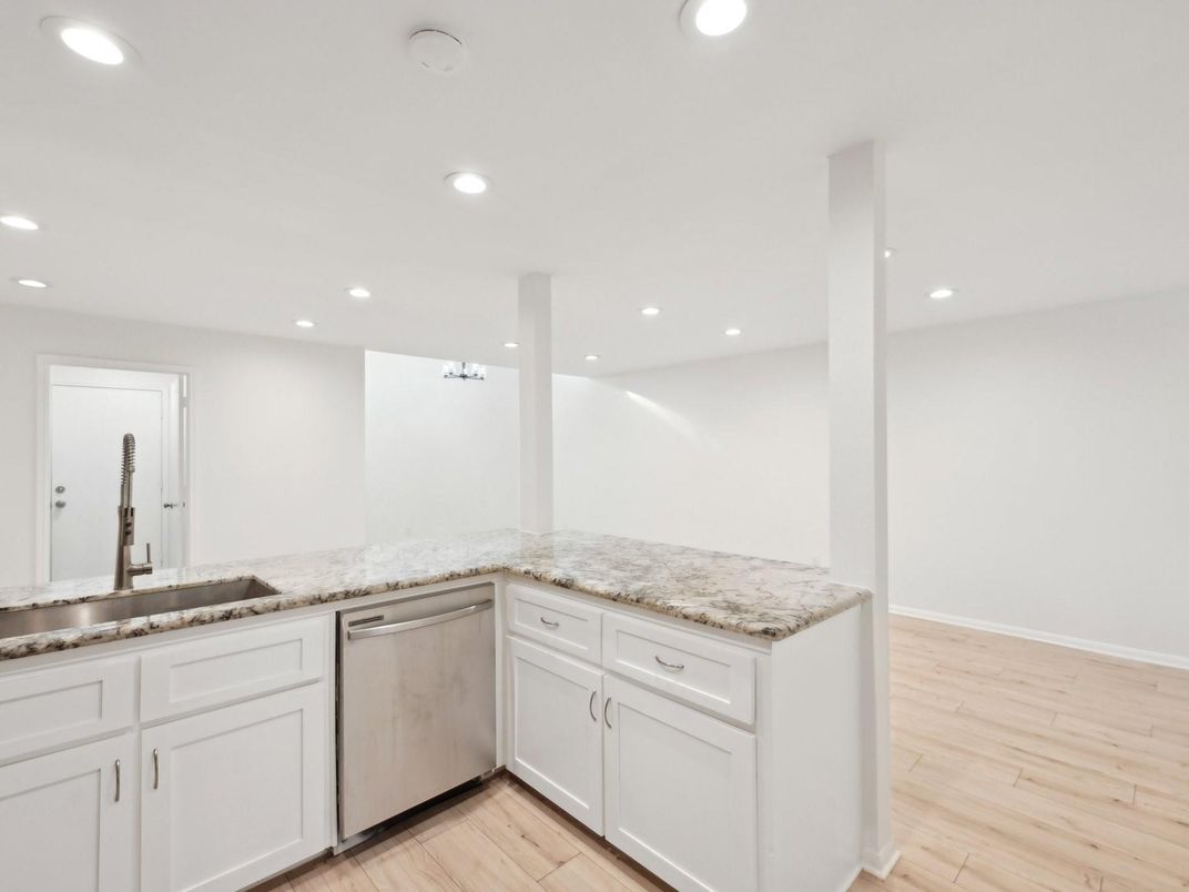Interior, Kitchen, Recessed Lighting, Wood Texture Flooring