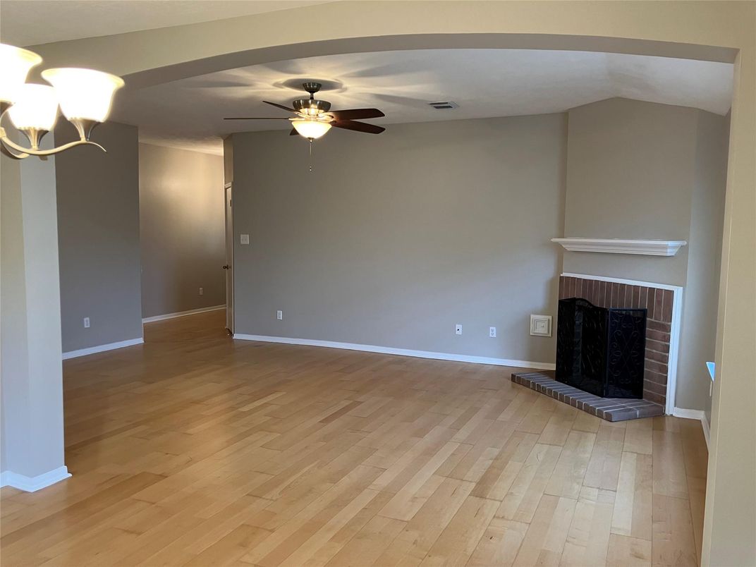 Empty room, Fireplace, Interior, Wood Texture Flooring