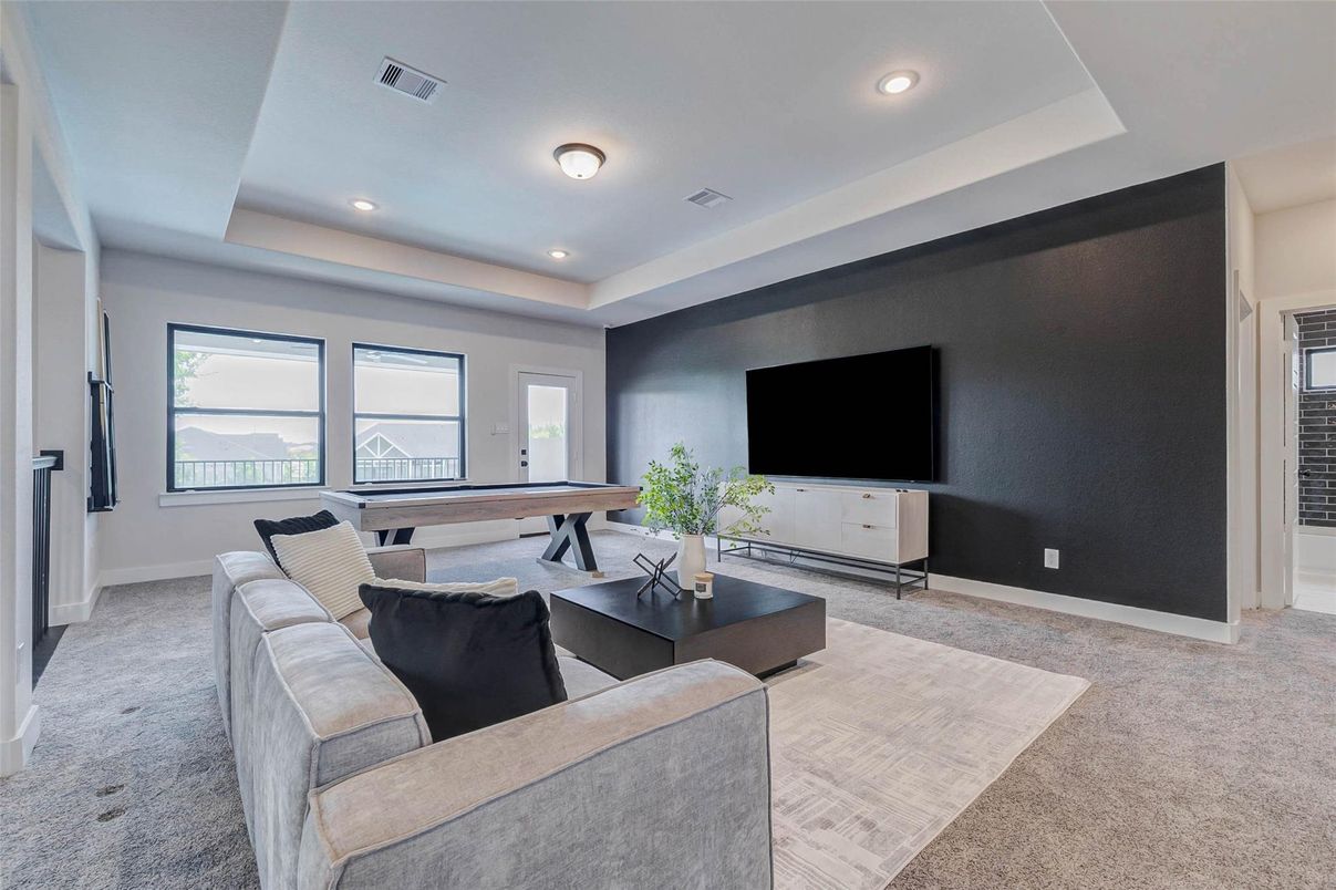 Billiard Table, Game Room, Interior, Living room, Recessed Lighting