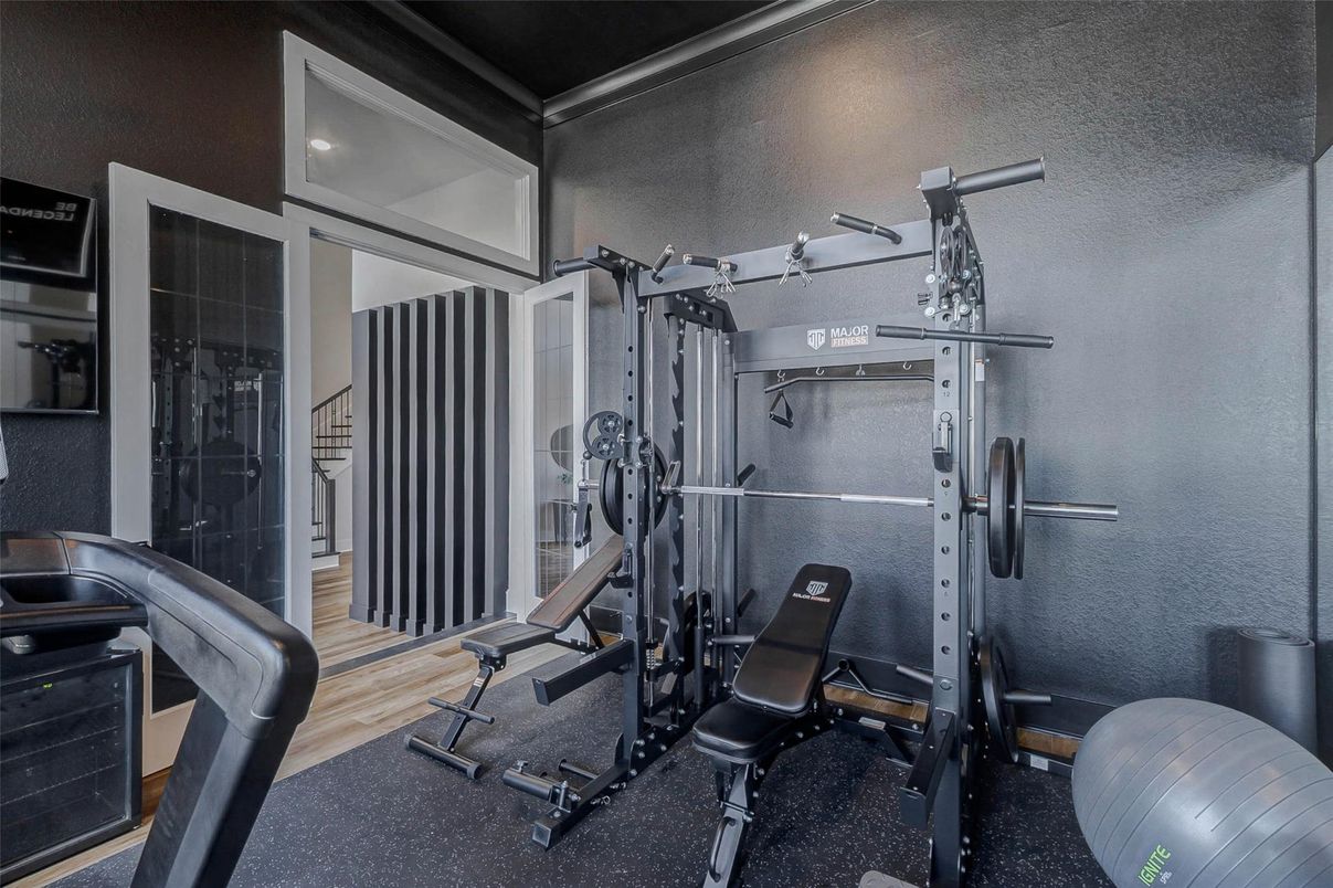 Fitness Equipment, Interior, Wood Texture Flooring