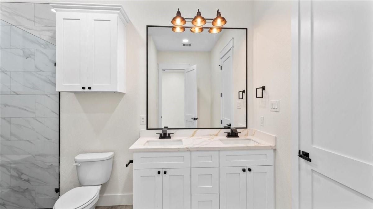 Bathroom, Dual Sink Vanities, Interior, Marble Walls