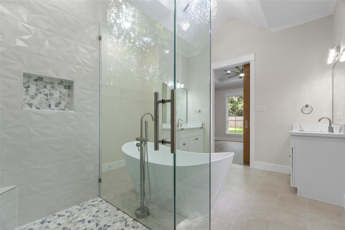Bathroom, Free Standing Baths, Glass Shower, Interior