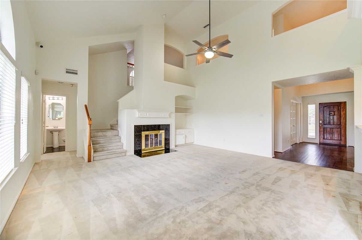 Fireplace, Interior, Wood Texture Flooring