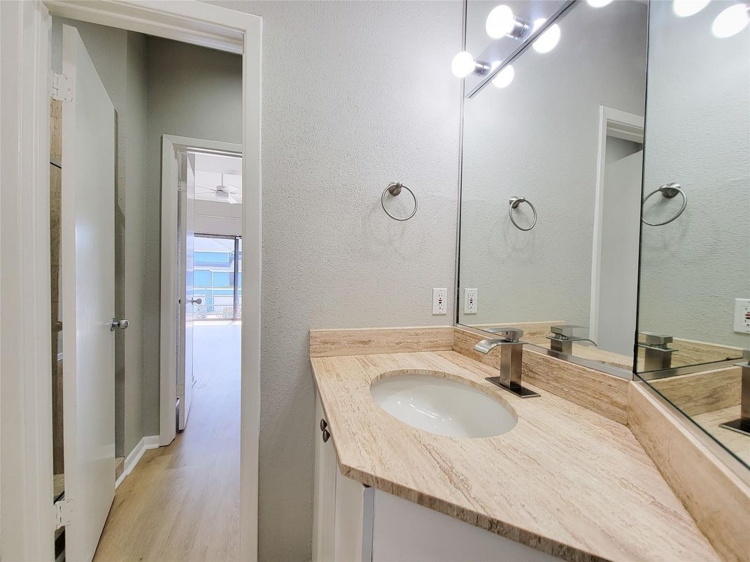 Bathroom, Dual Sink Vanities, Interior, Wood Texture Flooring