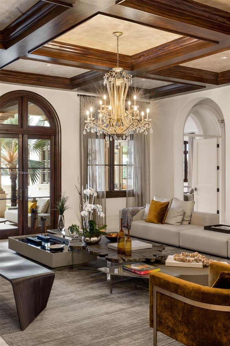 Chandelier, Interior, Living room, Wooden Beams