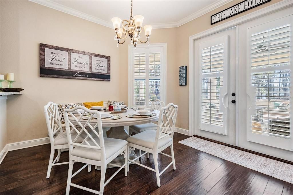 Chandelier, Dining room, Interior, Wood Texture Flooring