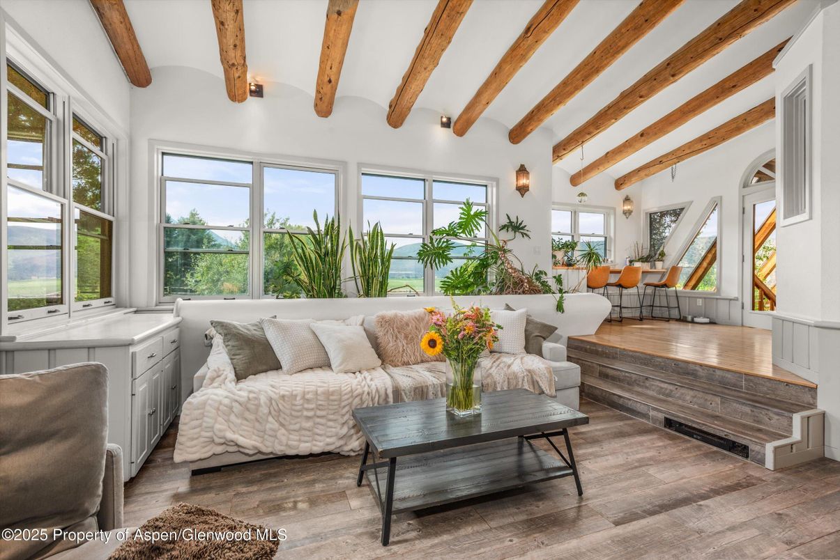 Interior, Living room, Water, Wooden Beams, Wood Texture Flooring