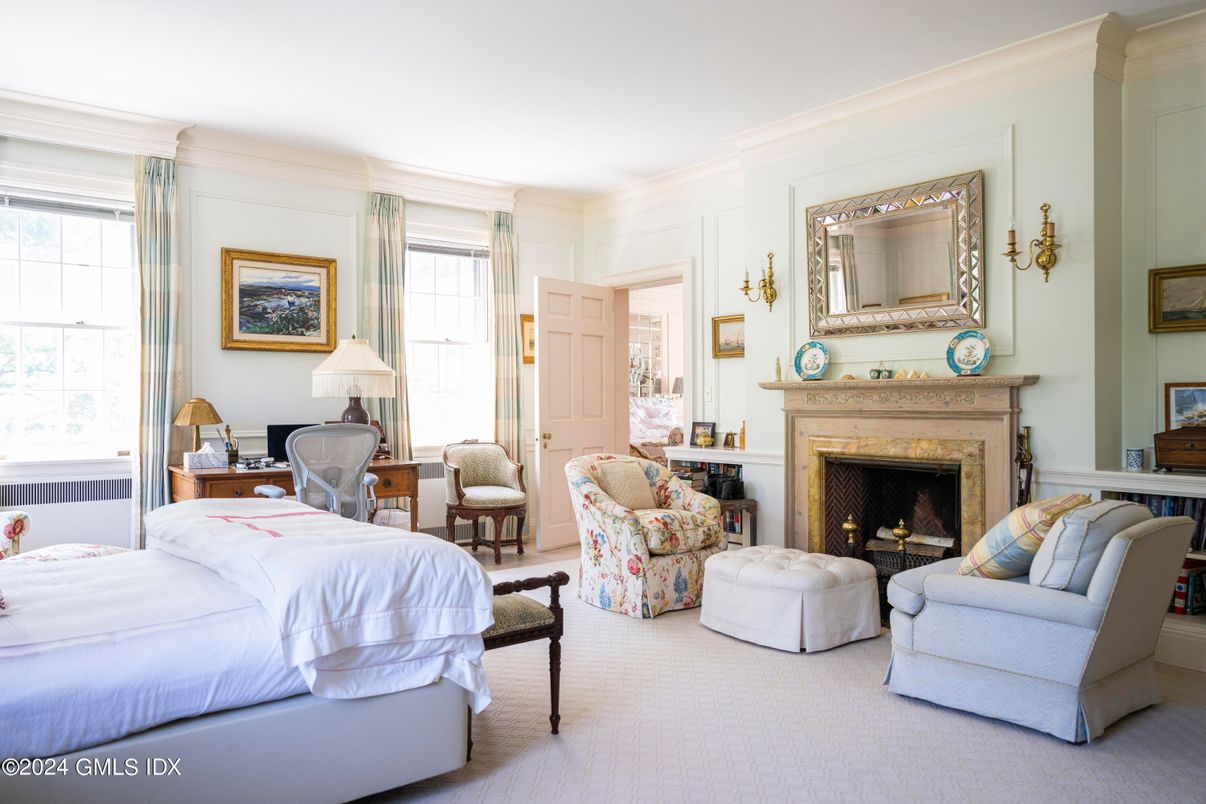 Bedroom, Fireplace, Interior