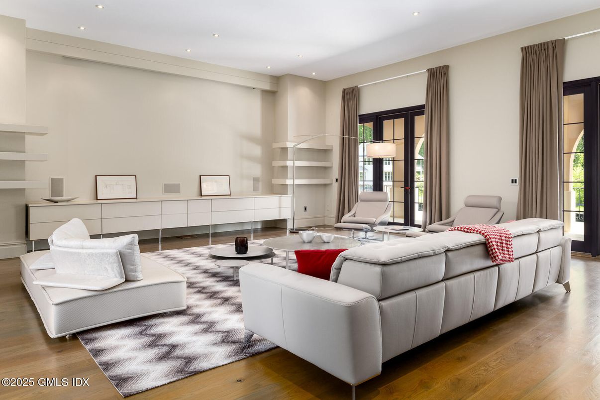 Bedroom, Interior, Living room, Recessed Lighting, Wood Texture Flooring