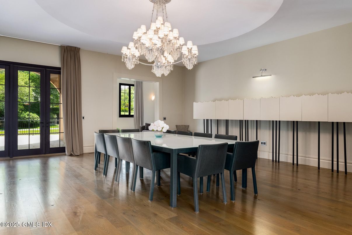 Chandelier, Dining room, Interior, Wood Texture Flooring