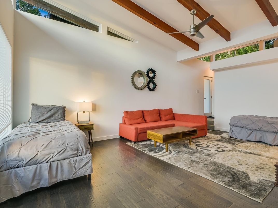Bedroom, Interior, Wooden Beams, Wood Texture Flooring