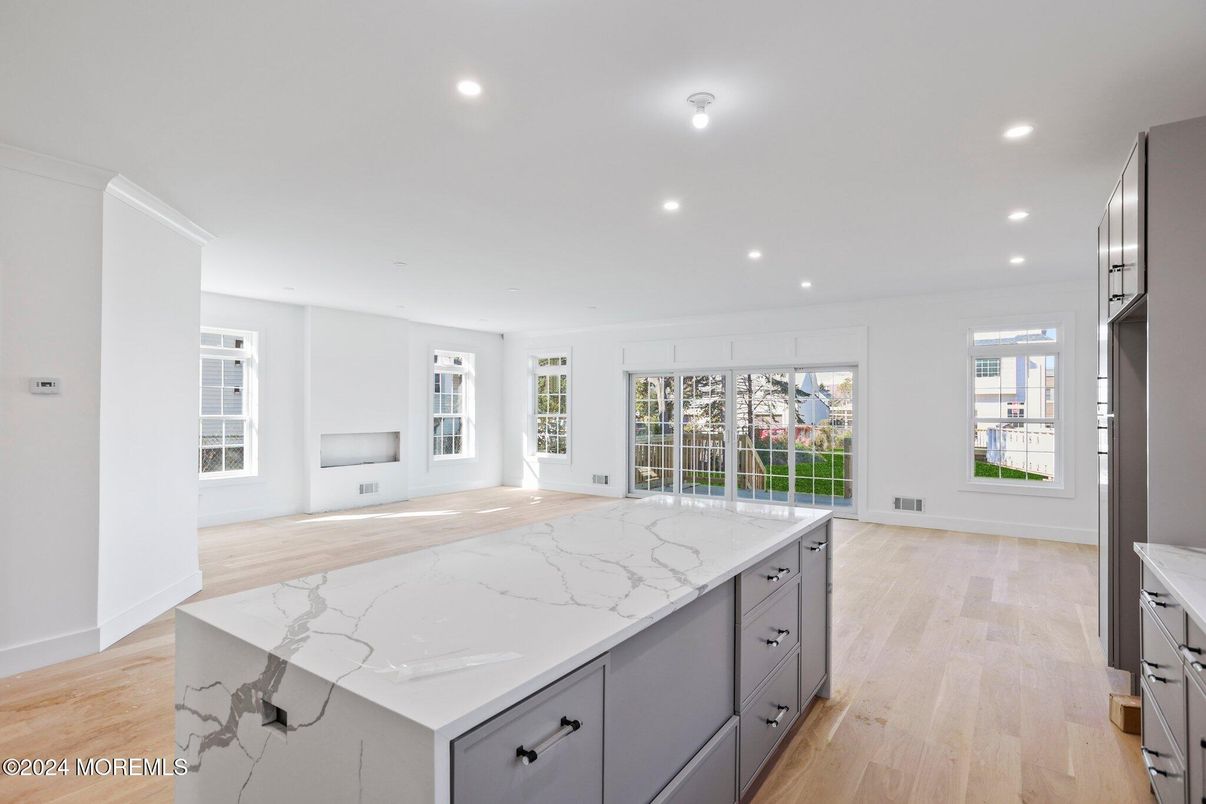 Interior, Kitchen, Recessed Lighting, Wood Texture Flooring