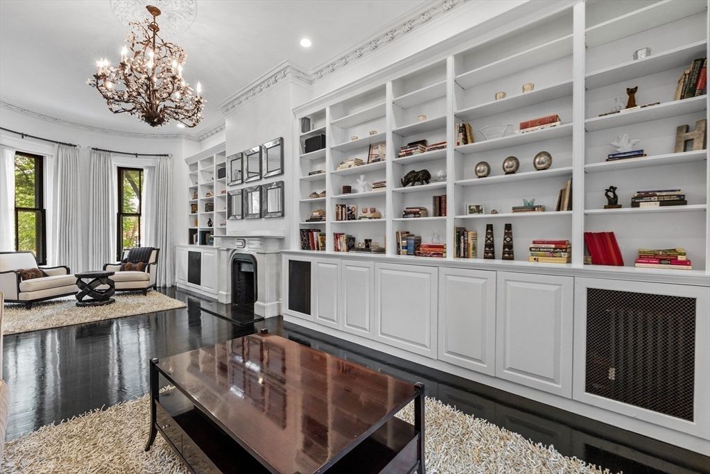 Chandelier, Fireplace, Interior, Recessed Lighting, Wood Texture Flooring
