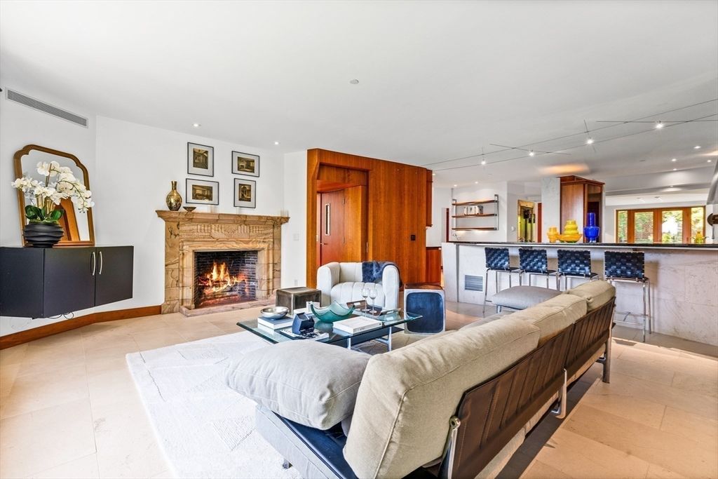 Fireplace, Interior, Living room, Recessed Lighting