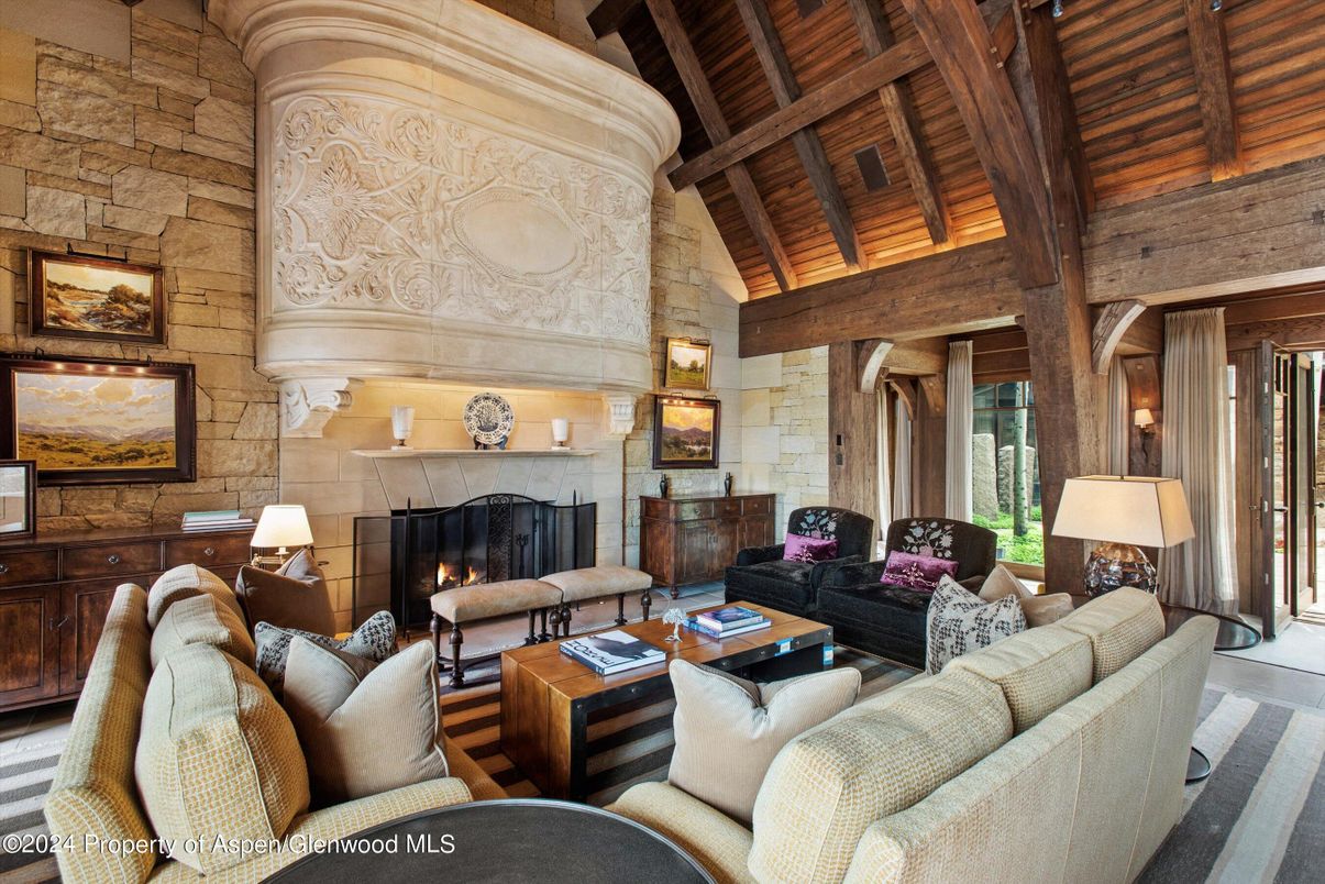 Fireplace, Interior, Living room, Stone Walls, Wooden Beams, Wooden Ceilings
